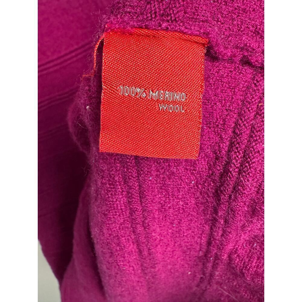 Krimson Klover Women M Fuchsia Pink Sweater Dress Merino Wool Long Sleeve Ribbed - Picture 5 of 10